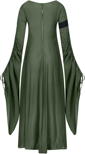 Vista 7 de Women's Renaissance Dress Halloween Victorian Ball Gown Dress Long Sleeve Retro Round Neck Gothic Vintage Dresses