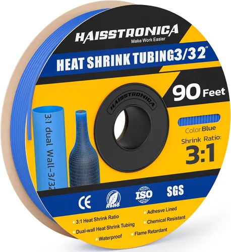 Vista 16 de haisstronica Tubo termorretráctil 3:1, relación de encogimiento, tubo termorretráctil de grado marino forrado con adhesivo para el hogar, automoción