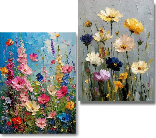 Vista 12 de KICHANG 4 paquetes de pintura por números para adultos, pintura al óleo acrílica de animales por números sobre lienzo, kits de pintura para adultos