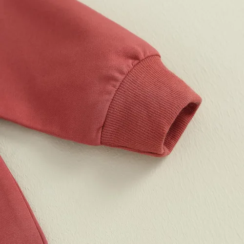 Vista 4 de Bagilaanoe Traje de Navidad para bebé, niño, niña, ropa de árbol de Navidad, mameluco de manga larga de una pieza Rojo ladrillo