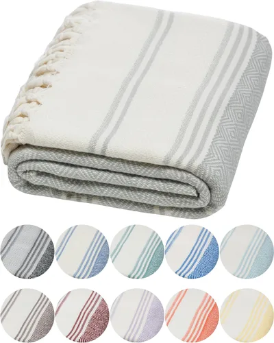 Vista 25 de DEMMEX Organic Diamond - Toalla turca de baño y playa 100% algodón turco certificado Oeko-TEX, ultra suave, de secado rápido, ligera, compacta