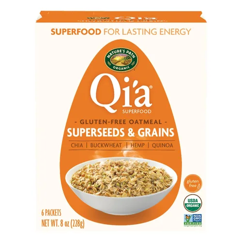 Vista 8 de Nature's Path Qi'a Superfood - Harina de avena instantánea de coco cremoso orgánico sin gluten, 6 paquetes, sin OMG, 1.28 onzas de granos enteros