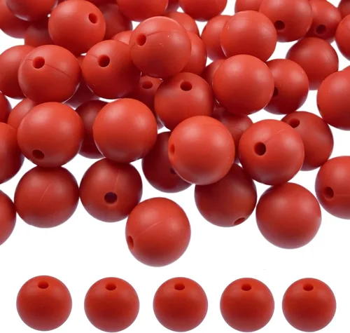 Vista 57 de Abalorios de silicona, 120 piezas de 6 mm abalorios redondos de silicona para hacer llaveros, pulseras, collares, aretes, joyas, manualidades DIY