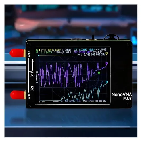 Vista 4 de Spectrum Analyzer, 50Khz-2.7Ghz Vector Network Analyzer MF VHF UHF Nanovna Plus Antenna Testing Measuring Reflection Tool(Analyzer 32G SD Card)