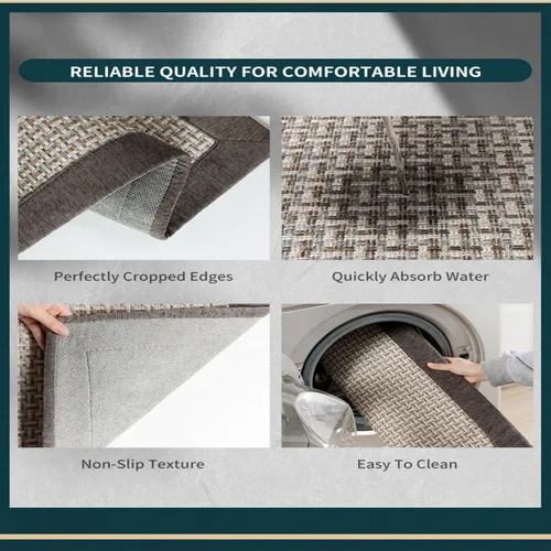 Vista 6 de Alfombras y tapetes de cocina, antideslizantes y lavables, tapetes de cocina grandes absorbentes para el piso, delante del fregadero