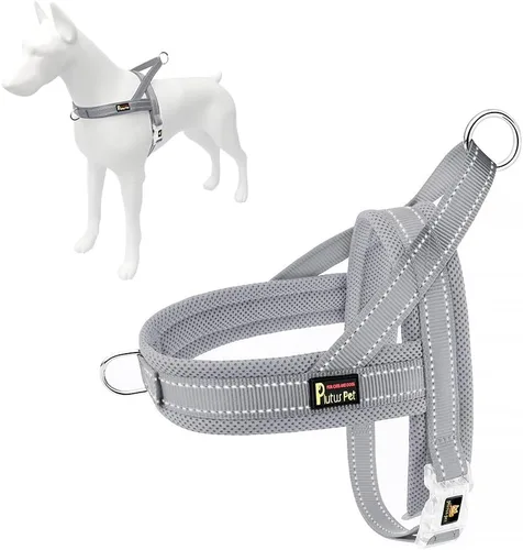 Vista 13 de Plutus Pet - Arnés antitirones para cachorros y perros pequeños, acolchado de malla transpirable Adjustable Reflective with Handle, Escape Proof
