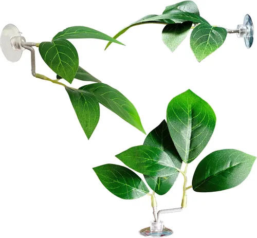 Vista 8 de Almohadilla de hojas de pescado, accesorios para pecera, decoración de acuario, simulación de 2 plantas de plástico ajustables, Betta Natural