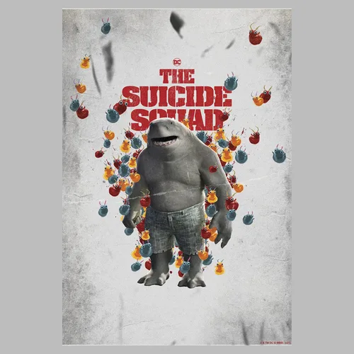 Vista 2 de Men's The Suicide Squad King Shark Poster T-Shirt