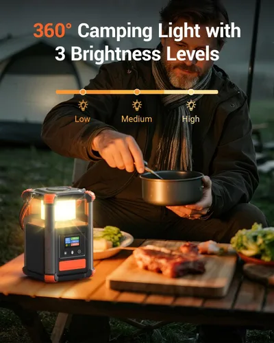 Vista 4 de BLAVOR Estación de energía portátil, generador para exteriores de 236.8 Wh/64,000 mAh, generador pequeño de carga rápida bidireccional USB C de 100
