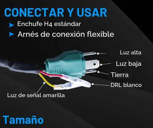 Vista 4 de LEDUR 4 x 6 pulgadas Faros delanteros LED aprobados por DOT, 4 piezas con señal de giro, DRL, alta/baja, haz sellado, rectangular, H6545, luz LED