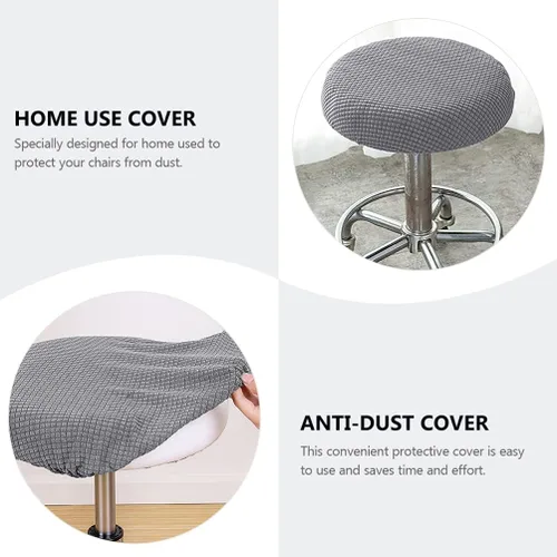 Vista 7 de FOMIYES Funda de silla giratoria elástica redonda para taburete de barra: Protector de cojín circular para bar, cafetería, mostrador de taburete