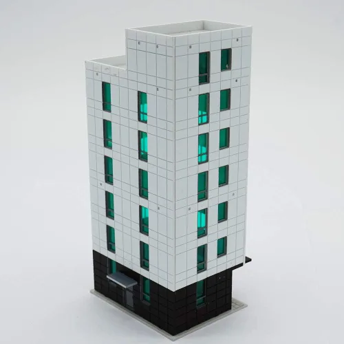 Vista 2 de Outland Models Ferrocarril Coloreado Ciudad Moderna Edificio De Negocios De Alta