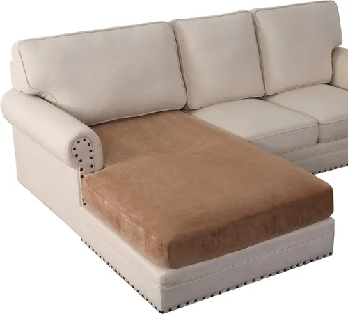 Vista 86 de PrinceDeco Fundas de cojín para sofá, funda elástica y lavable, funda de cojín ajustable de tela de terciopelo antideslizante, protector de muebles