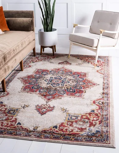 Vista 12 de Único Loom - Alfombra de la colección Utopia con estampado botánico vintage, tonos cálidos
