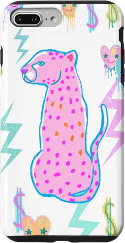 Vista 12 de iPhone 16 Preppy Art Cheetah, Pink Cheetah, Preppy Art Estética Funda