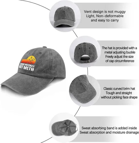 Vista 6 de Hats for Men Baseball Cap Funny Baseball CapSmoke CapsSmmoke Meeatj Not Drugs Baseball Hats for Men