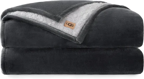Vista 23 de UGG Nita - Manta para sofá, forro polar de lujo, 50 x 70 pulgadas, color Blanco