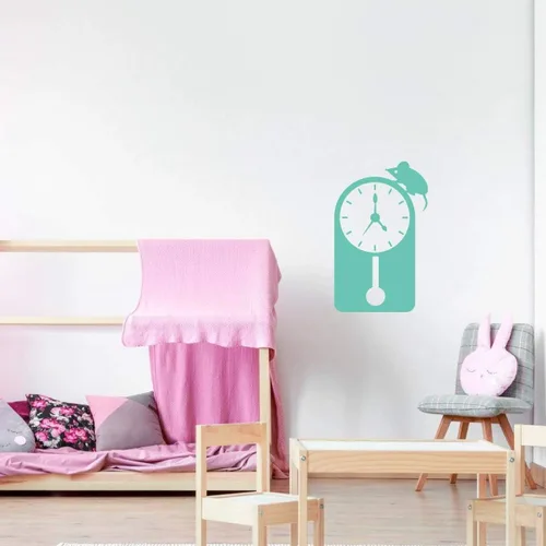 Vista 6 de Decoración de rima de guardería Hickory Dickory Dock Mouse Clock Vinilo Calcomanía de pared para sala de juegos de niños, guardería, biblioteca