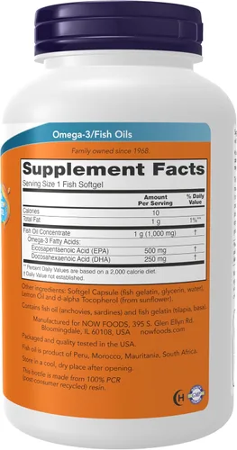 Vista 2 de NOW Foods Suplementos, Ultra Omega-3, 500 EPA y 250 DHA, apoyo cardiovascular*, 180 cápsulas blandas de gelatina de pescado