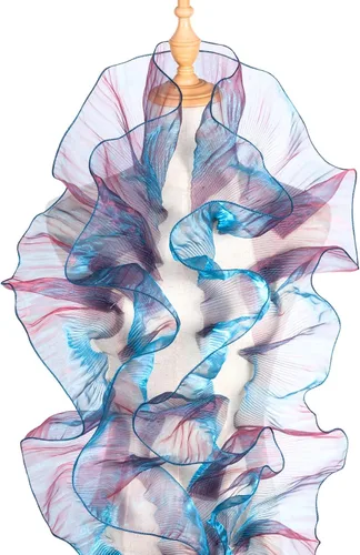 Vista 12 de OIIKI Ribetes de Encaje de Organza Plisada con Volantes 5 Yardas, Ribete de Tela de Gasa de Organza Negra con Volantes, Borde de Encaje con Volantes