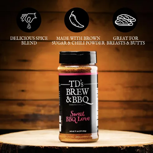 Vista 6 de TD's Brew & BBQ SWEET BBQ LOVE Rub & Seasoning - BBQ Rub - Sweet BBQ Rub - Smoke Rub