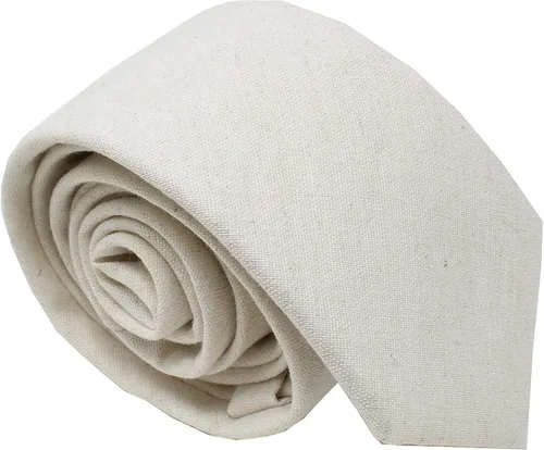 Vista 113 de Corbata delgada de algodón cambray para hombre, estilo desgastado texturizado - 2 1/2 pulgadas de ancho