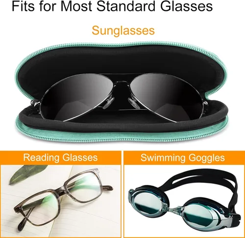 Vista 4 de Fintie - Funda para gafas de sol con mosquetón, ultraligera y portátil, con cremallera, M