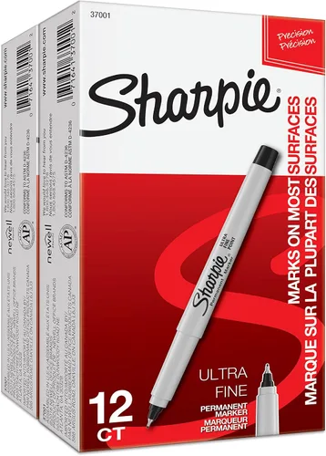 Vista 6 de Sharpie Marcadores permanentes, punta ultrafina, negro, 24