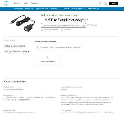 Vista 3 de Adaptador USB a RS232, puerto serie USB con chipset FTDI, USB a DB9 macho, compatible con EliteDesk 705 G1 DM (Mini), 800 G1 USDT, 800 G1 DM (Mini)
