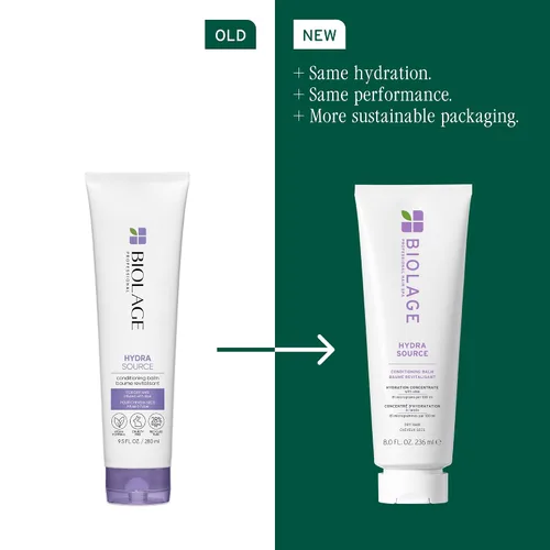 Vista 2 de Biolage Hydra Source Shampoo & Conditioning Balm Set - Deeply Hydrates & Moisturizes Dry Hair, Infused with Fermented Aloe & Micro-Filtered