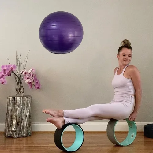 Vista 8 de Soporte de bola de ejercicio de acero inoxidable montado en la pared, estante resistente para pelotas de yoga, soporte de exhibición de bolas