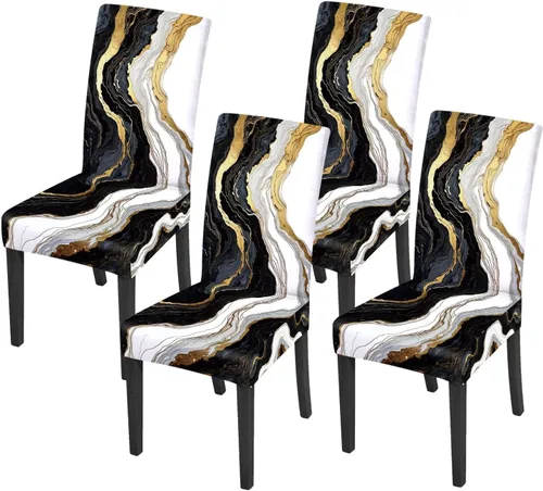 Vista 8 de ANNA QUEEN Juego de 6 fundas para sillas de comedor y cocina, fundas elásticas lavables para sillas de comedor, decoración elegante del hogar