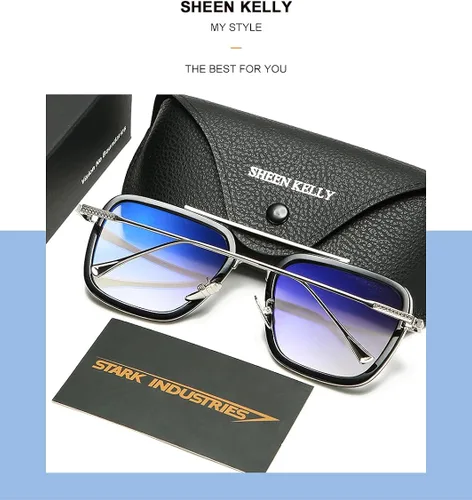Vista 6 de SHEEN KELLY Lentes de sol polarizados de acetato Tony Stark para hombres y mujeres lentes de nailon para hombre araña