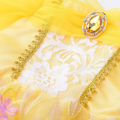 Vista 7 de JerrisApparel Disfraz de princesa de hombros descubiertos para niñas, vestido de fiesta de carnaval, cosplay con accesorios