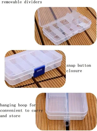 Vista 5 de Organizador de joyas (paquete de 4), organizador de cuentas de 2 x 10 pulgadas, caja de joyería de plástico con divisores móviles, contenedores