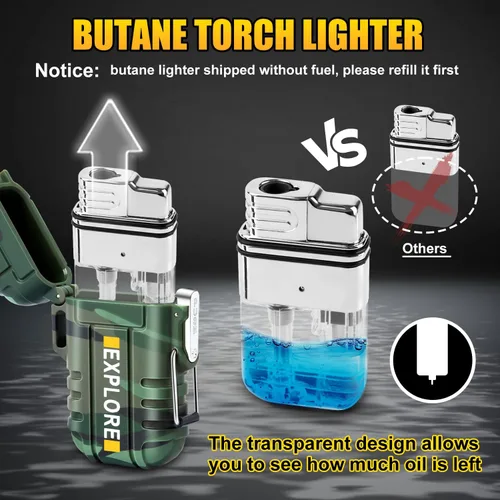 Vista 6 de LcFun 2 Pack Encendedor impermeable para exteriores, equipo de caza, encendedor eléctrico a prueba de viento recargable por USB, encendedor