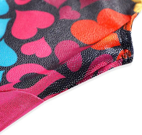 Vista 5 de Leotardo de gimnasia con shorts para niñas, sin mangas, para ciclismo, con diseño de mariposas y flores con brillo, color negro y rosado intenso