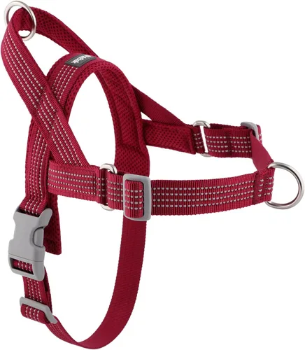 Vista 10 de Arnés sin tirones para perro con asa, ajustable, de malla suave, acolchado, reflectante, arnés para caminar con clip frontal para perros pequeños