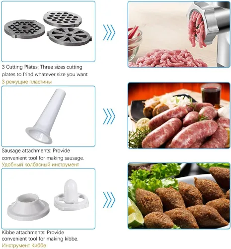 Vista 3 de Electric Meat Grinders Heavy Duty Mincer Sausage Stuffer Food Processor Home Appliances Kitchen Chopper Mixer Mill