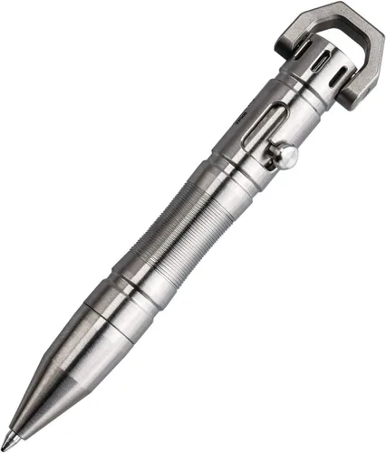 Vista 13 de MecArmy TPX8 Mini bolígrafo táctico de titanio y latón con llavero táctico con llavero 1 D (latón)