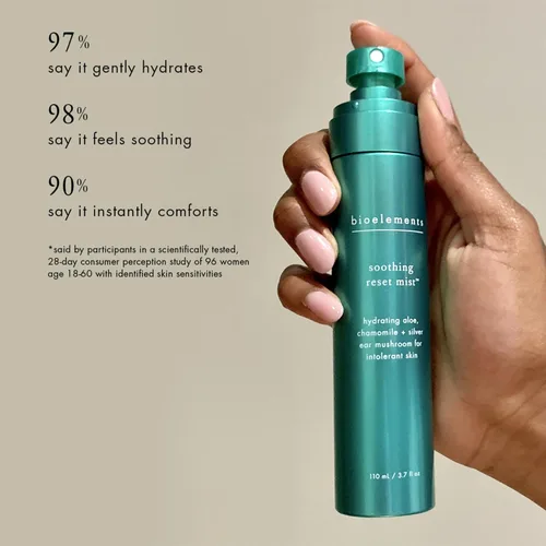 Vista 4 de Bioelements Soothing Reset Mist - 3.7 oz - Tónico hidratante y calmante para pieles sensibles y secas - Vegano, sin gluten, nunca probado en animales