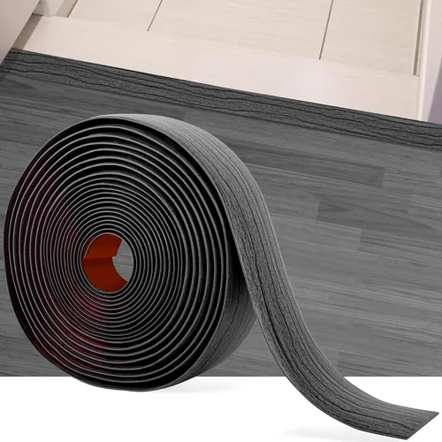 Vista 25 de Tira de transición de piso de 3.3 pies, autoadhesiva, cubierta de vinilo, tira de transición divisora plana, diseño de grano de madera para huecos
