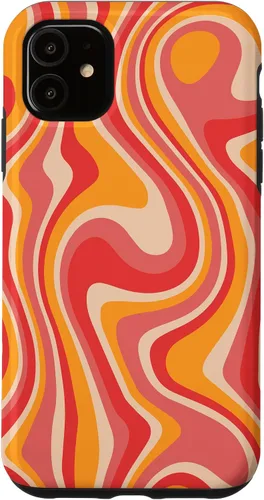Vista 8 de Funda psicodélica para iPhone 16 Retro Groovy Liquid Swirl Hippie 70's 80's