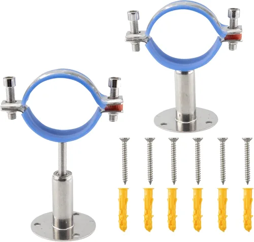 Vista 11 de Soporte de tubo de montaje en pared de acero inoxidable 304, abrazadera de tubo ajustable, soporte de correa de tubo de soporte fijo para tubos