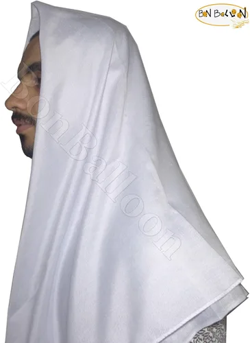 Vista 3 de bonballoon Turbante blanco Imama Pagri tela musulmán islámico algodón Salah Slalat Safa Sunnah Arafat bufanda árabe Keffiyeh Kafiya Wrap Head