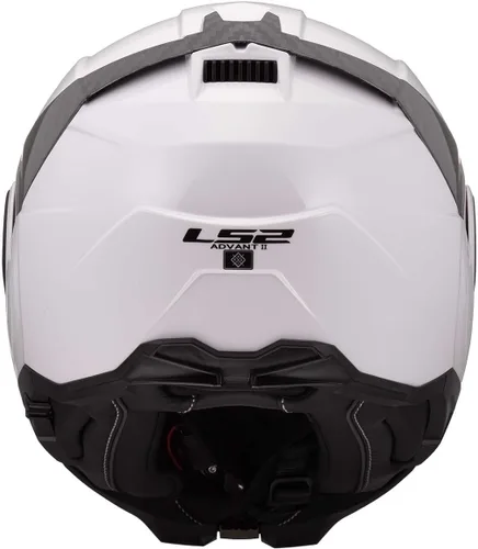 Vista 5 de LS2 Helmets Advant II - Casco modular de motocicleta con protector solar (blanco brillante, 2XL)