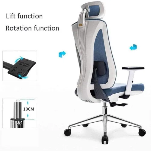 Vista 2 de Silla ergonómica Silla de computadora Silla de oficina de ingeniería para el hogar, cómodo asiento reclinable para juegos Soporte de cintura (negro)
