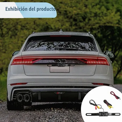 Vista 6 de Cámara de respaldo para matrícula de automóvil, cámara de visión trasera gran angular de 170 grados, 8 luces LED infrarrojas, cámara de visión