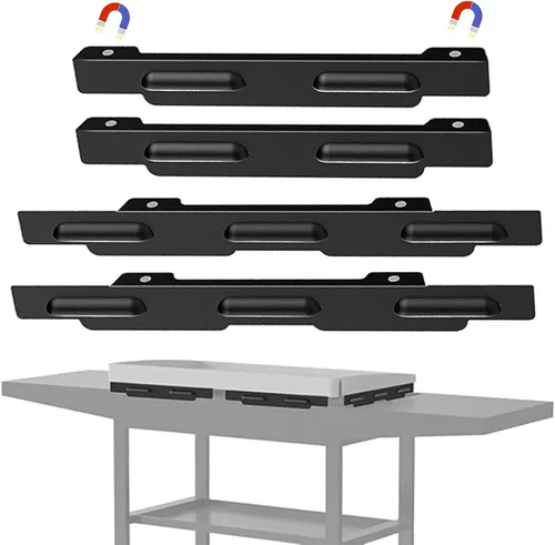 Vista 8 de Protectores de viento magnéticos mejorados para parrilla Blackstone de 22 pulgadas, pantallas de acero inoxidable que protegen la llama, retienen