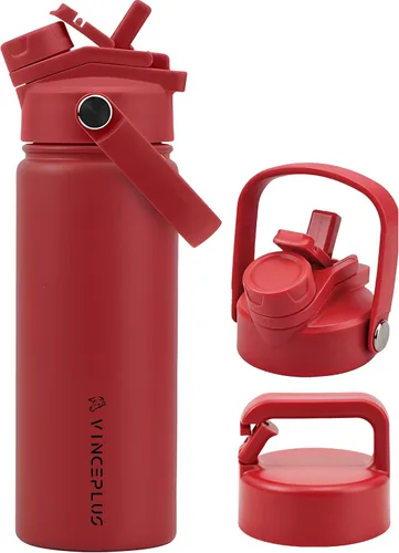Vista 30 de Botella de agua de acero inoxidable de 32 onzas con tapa 2 en 1, botella de agua aislada al vacío de triple pared, a prueba de fugas, asa
